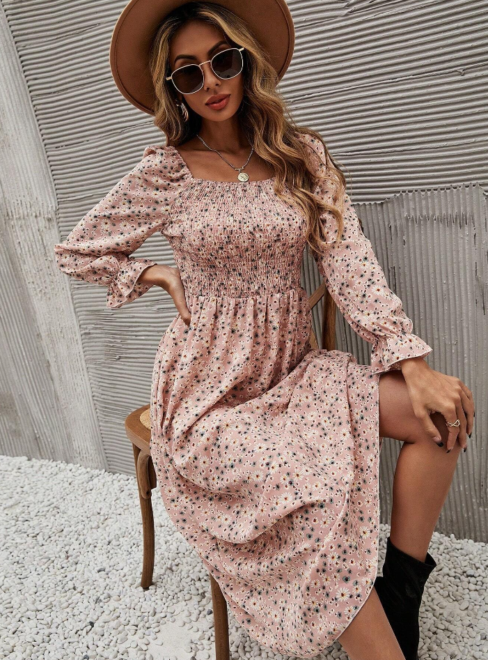 Vestido Mariana Costas Nuas Florzinhas Boho